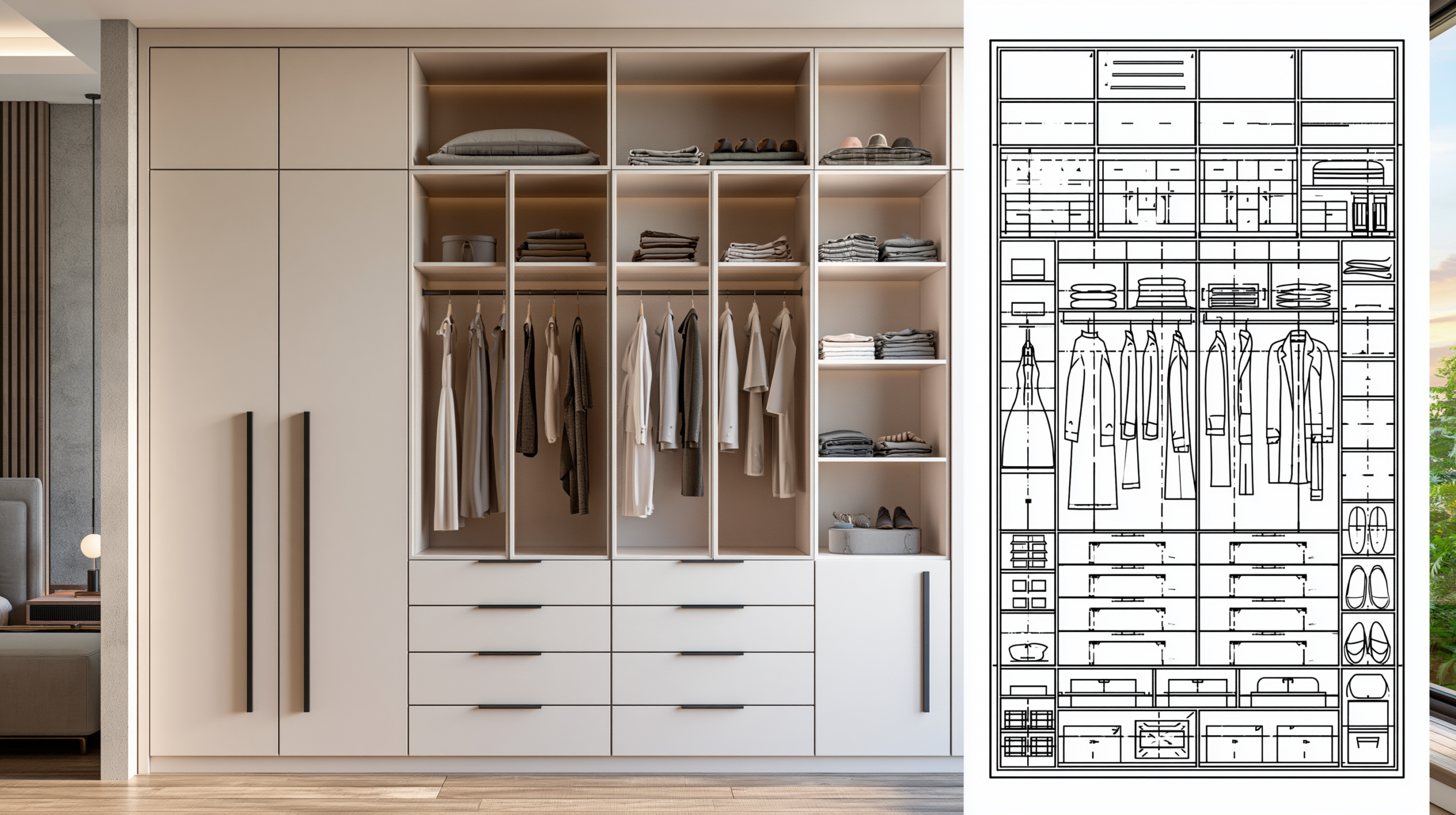 Вместительный шкаф в спальню: как хранить вещи удобно и просто