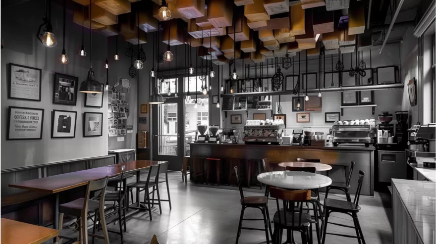 Интерьер уютной кофейни вдохновлен традиционными итальянскими кафе